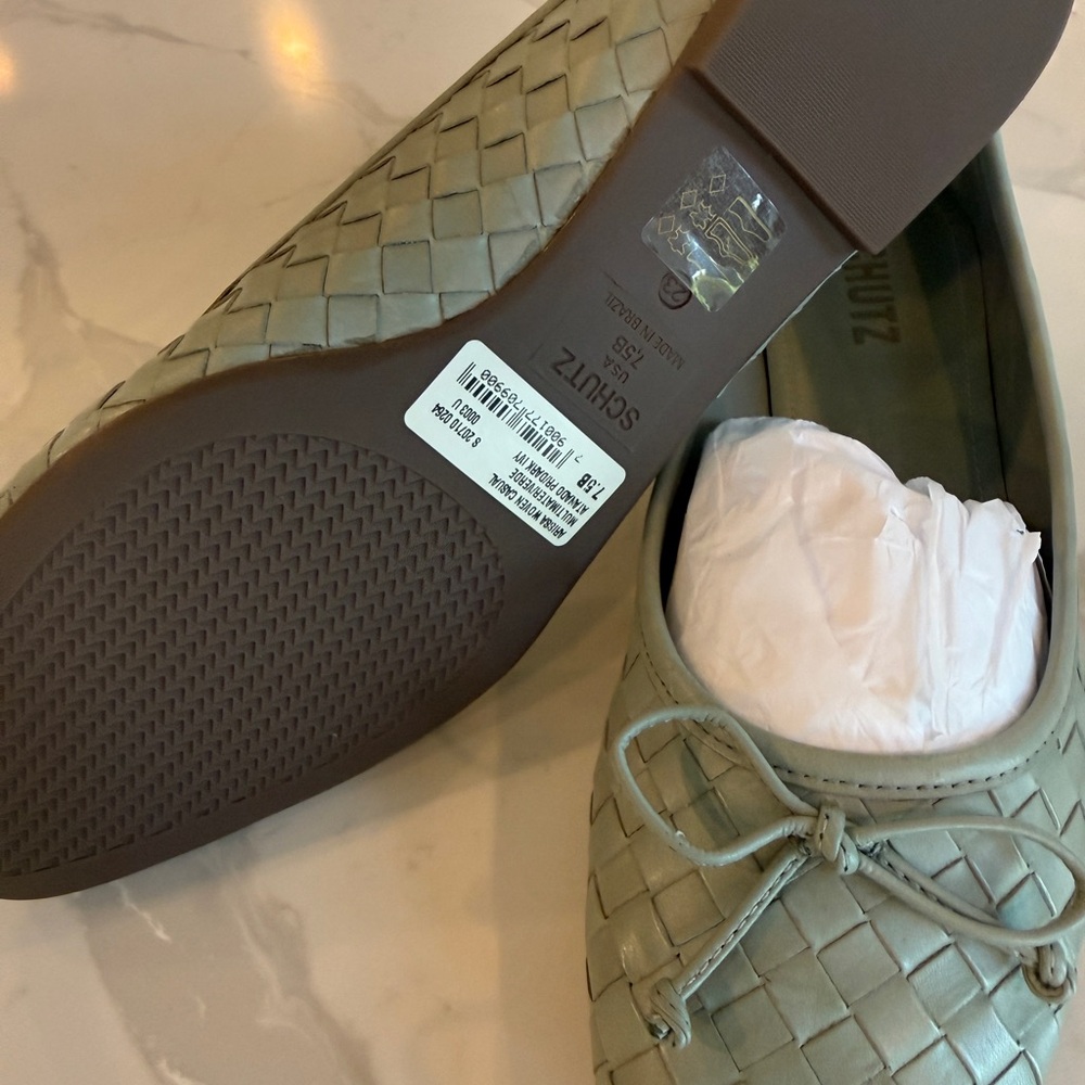 SCHUTZ NWT Sold Out Sage Woven Flats ‼️PRICE DROP‼️